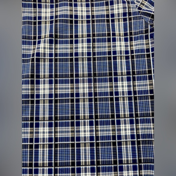 Bugatchi Men’s Large Shaped Fit Shirt Blue Plaid Long Sleeve Cotton Modern - Picture 5 of 6